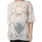 White Embroidery Lace Cotton Blouse Top