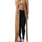 Brown Virgin Wool Sleeveless Scarf Tank Top
