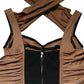 Brown Virgin Wool Sleeveless Scarf Tank Top
