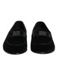 Black Velvet Slip On Loafers Formal Men Shoes