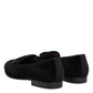 Black Velvet Slip On Loafers Formal Men Shoes