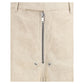 Beige Cotton Casual Pants