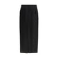 Black Fleece Wool Midi Skirt