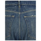 Blue Cotton Straight-Leg Jeans