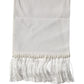 White Silk Fringes Neck Wrap Foulard Scarf