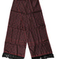 Maroon Silk Fringes Neck Wrap Foulard Scarf