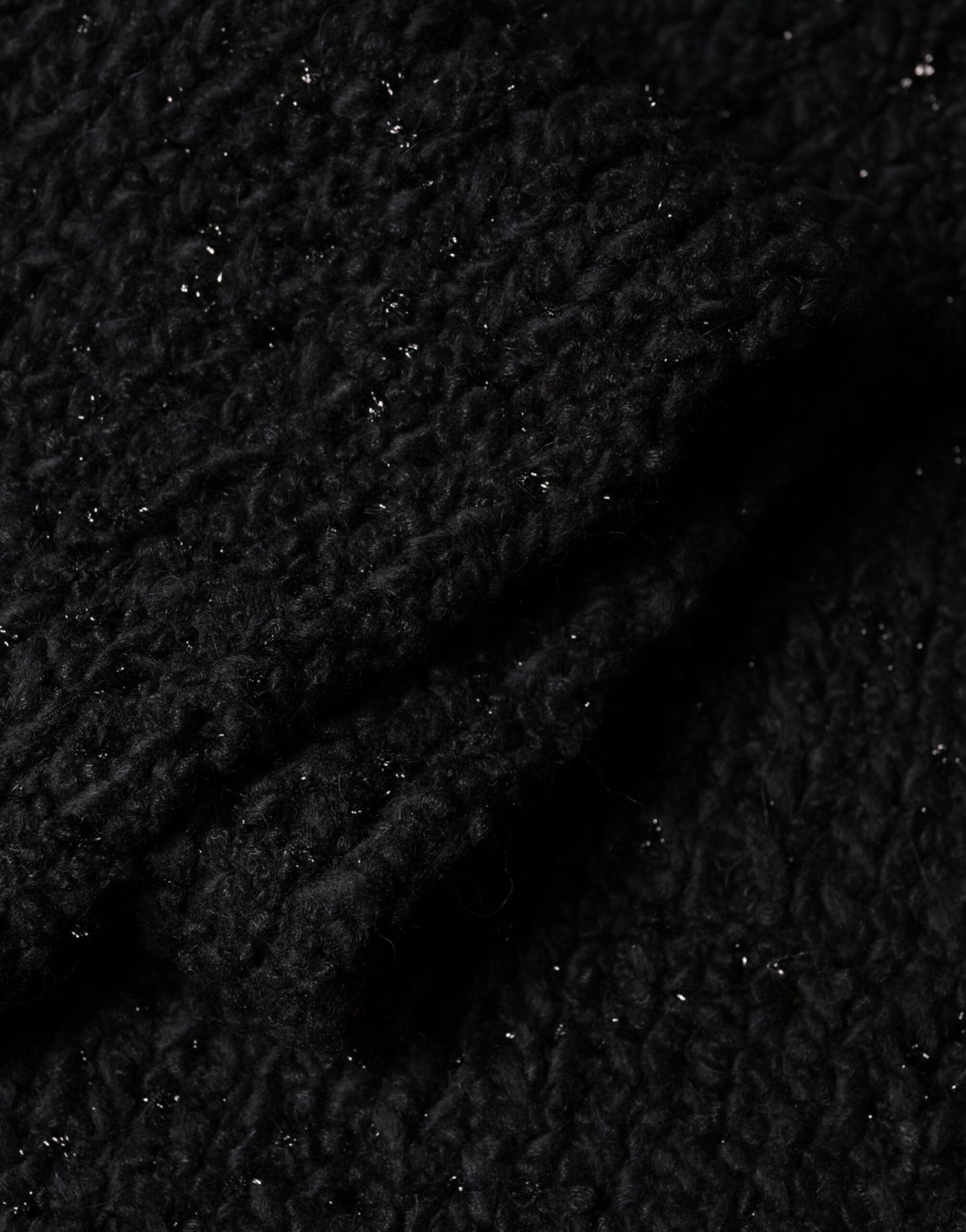 Black Wool Fringes Neck Wrap Foulard Scarf