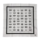 White Crown Cotton Square Foulard Scarf