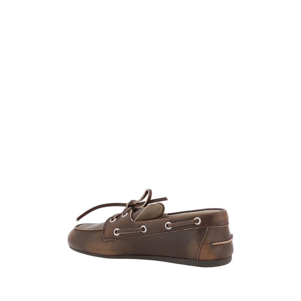 Brown Calf Leather Bos Taurus Slip-On Loafers