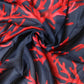 Blue Red Coral Print Square Foulard Men Scarf