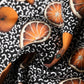 Black Orange Print Square Handkerchief Scarf