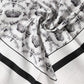 White Crown Cotton Men Square Foulard Scarf