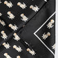 Black Dog Print Square Handkerchief Scarf