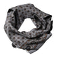 Gray Patterned Fringes Neck Foulard Scarf