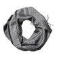 Gray Patterned Fringes Neck Foulard Scarf