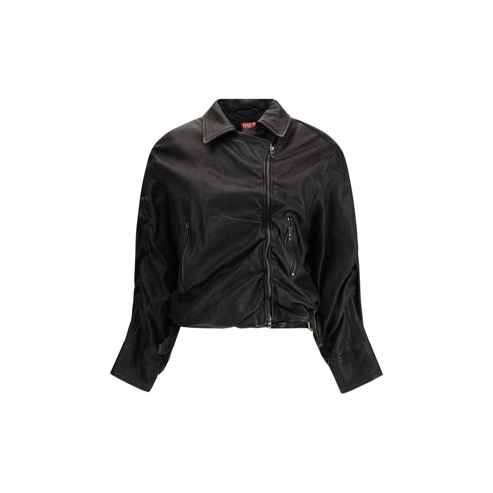 Black Lamb Leather Biker Jacket