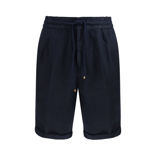 Blue Linen Bermuda Shorts