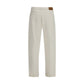 White Cotton Straight-Leg Jeans