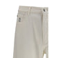 White Cotton Straight-Leg Jeans
