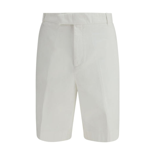 White Polyester Bermuda Shorts