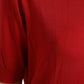Red Silk Crew Neck Short Sleeves Top T-shirt