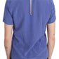 Silk Purple Short Sleeve Casual Top Blouse