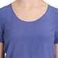 Silk Purple Short Sleeve Casual Top Blouse