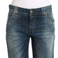 Blue Wash Relaxed Fit Cotton Stretch Denim Jeans