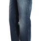 Blue Wash Relaxed Fit Cotton Stretch Denim Jeans