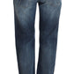 Blue Wash Relaxed Fit Cotton Stretch Denim Jeans
