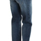 Blue Wash Relaxed Fit Cotton Stretch Denim Jeans