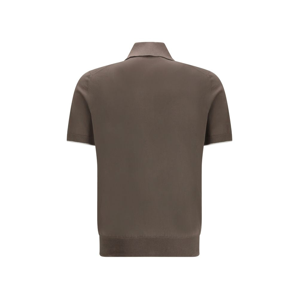 Brown Cotton Polo Shirt