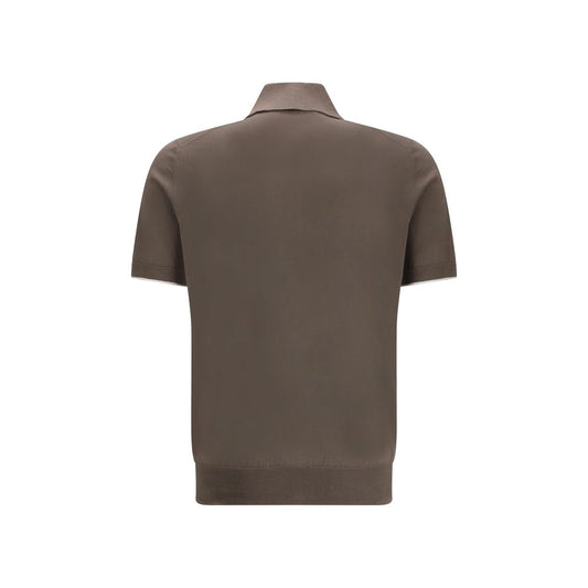 Brown Cotton Polo Shirt
