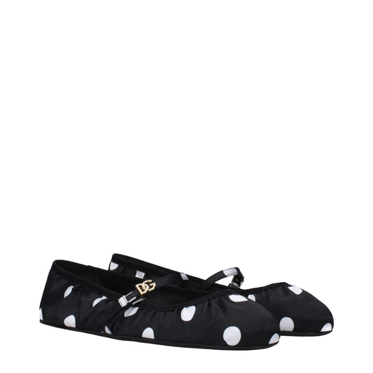 Black Fabric Ballet Flats