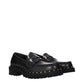 Black Leather Slip-On Loafers