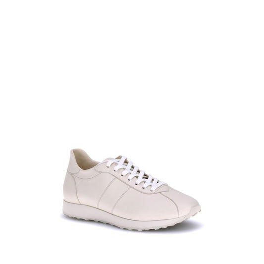 Cream Calf Leather Bos Taurus Low Top Sneakers