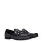 Black Fabric Slip-On Loafers