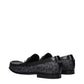 Black Fabric Slip-On Loafers