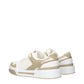 White Fabric Low Top Sneakers