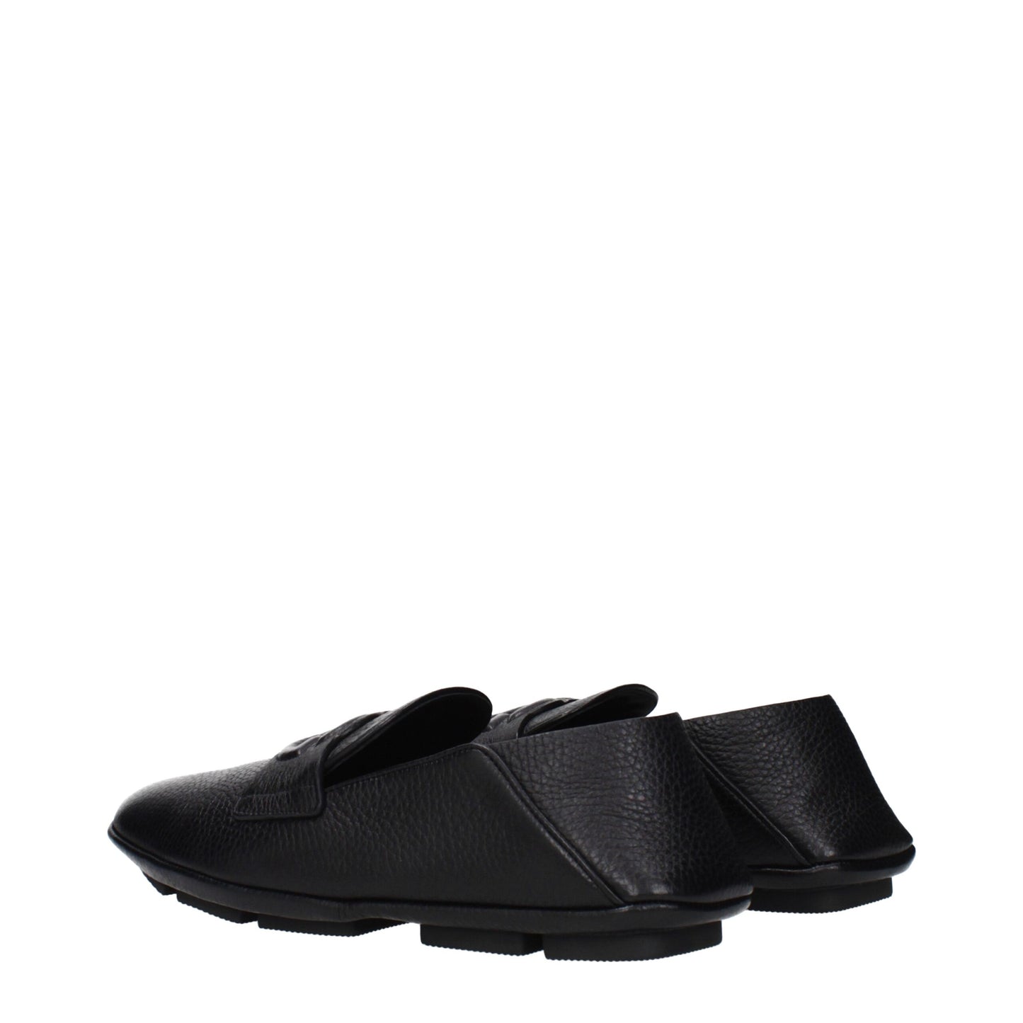 Black Leather Slip-On Loafers