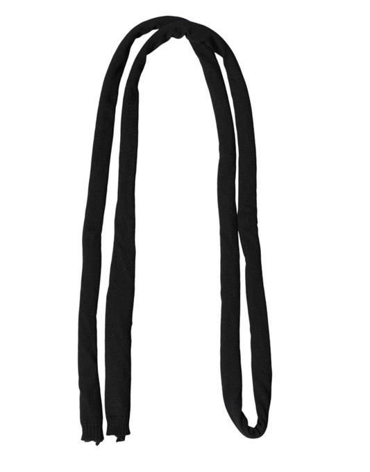 Black Wool Knitted Neck Wrap Shawl Men Scarf