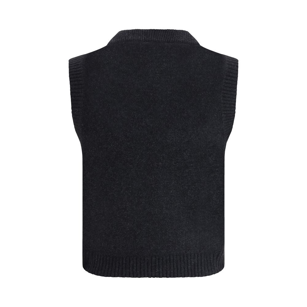 Black Wool Sleeveles Sweater