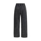 Black Cotton Casual Pants