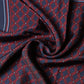 Blue Red Patterned Silk Square Foulard Scarf