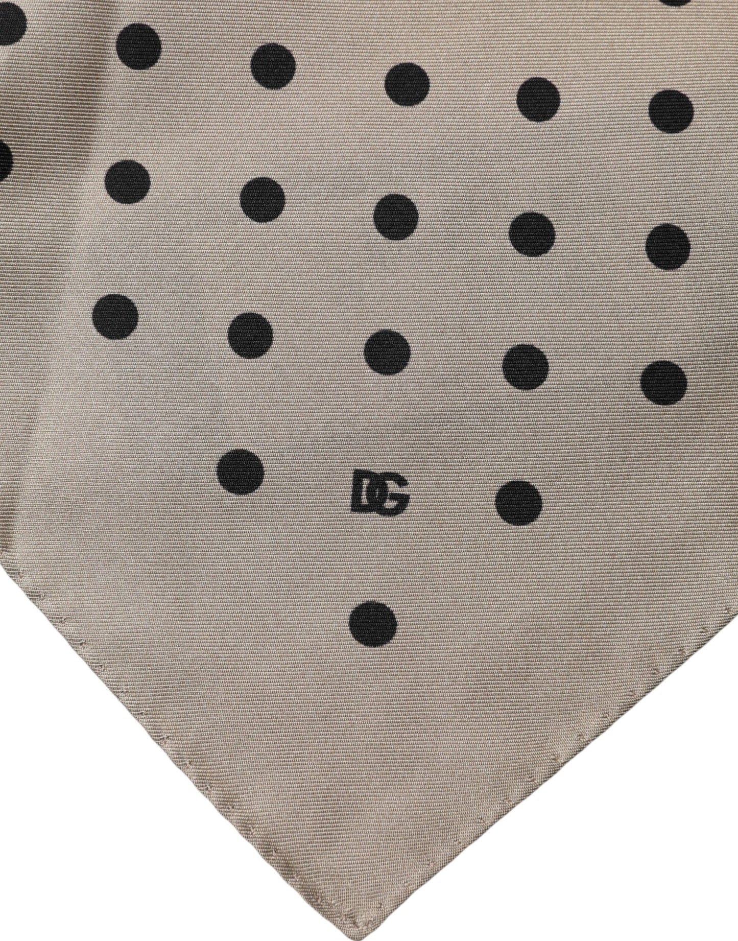 Brown Polka Dot Square Handkerchief Scarf