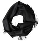 Black Silk Fringes Neck Wrap Foulard Scarf