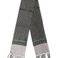 Gray Patterned Fringes Neck Foulard Scarf