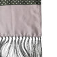 Gray Patterned Fringes Neck Foulard Scarf