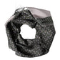 Gray Patterned Fringes Neck Foulard Scarf