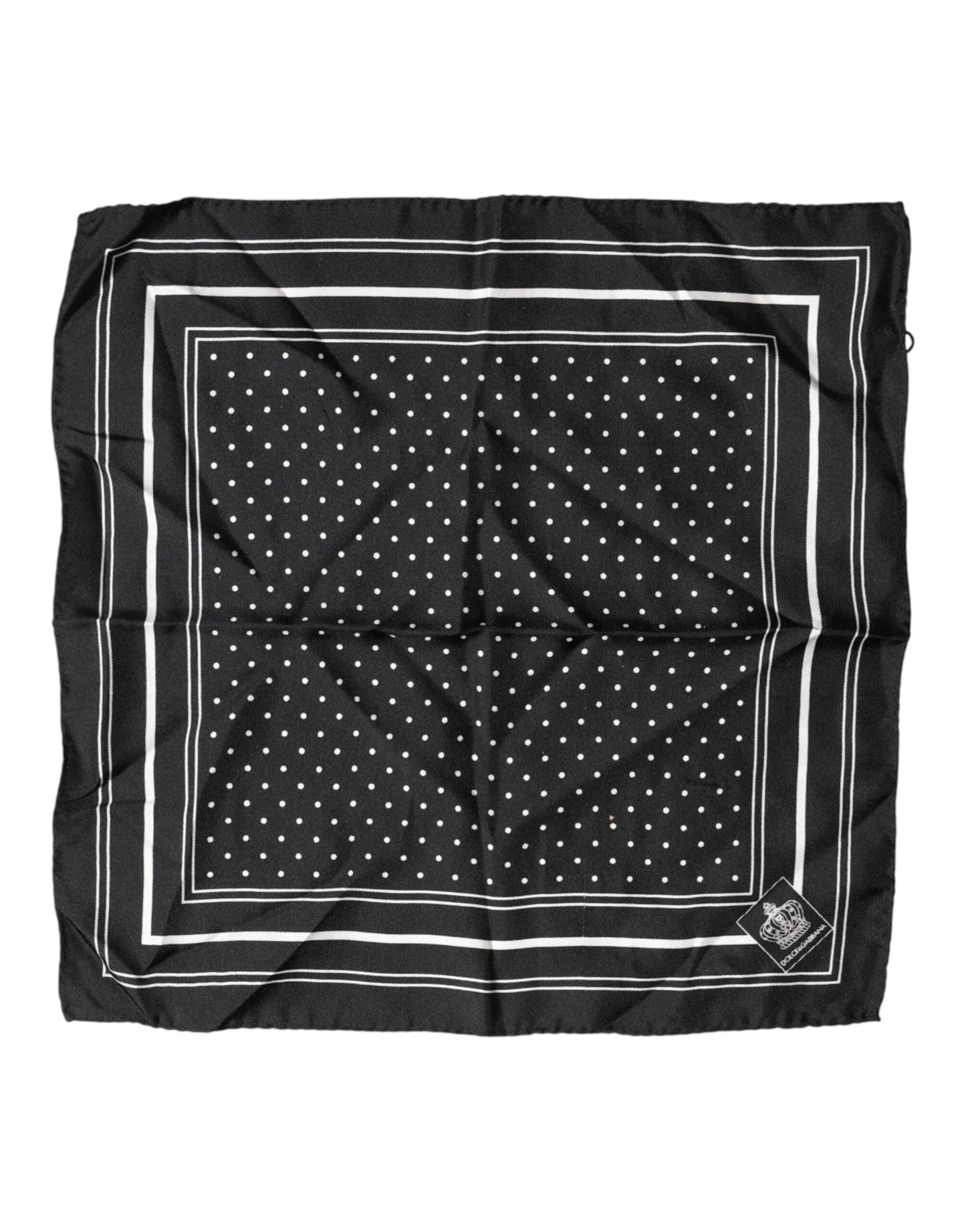 Scarf Black Poka Dot Men Square Handkerchief